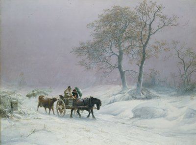 Der winterliche Weg zum Markt von Thomas Sidney Cooper